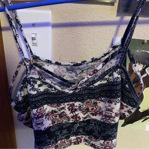 multicolour boho style crop top size s